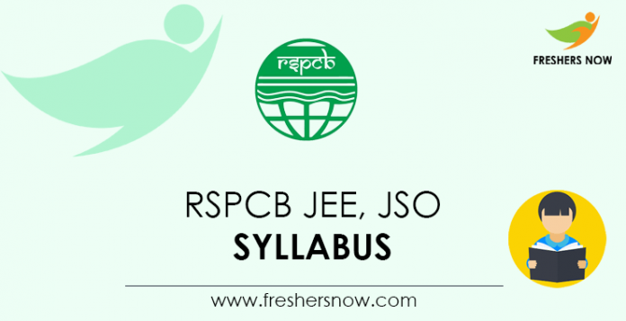 RSPCB JEE, JSO Syllabus