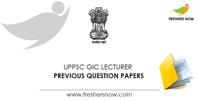 UPPSC GIC Lecturer Previous Question Papers