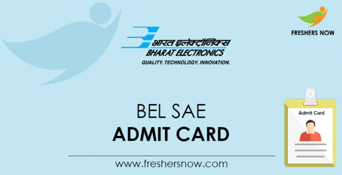 BEL SAE Admit Card