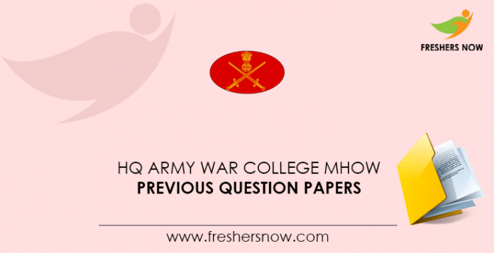 HQ Army War College MHOW Previous Question Papers