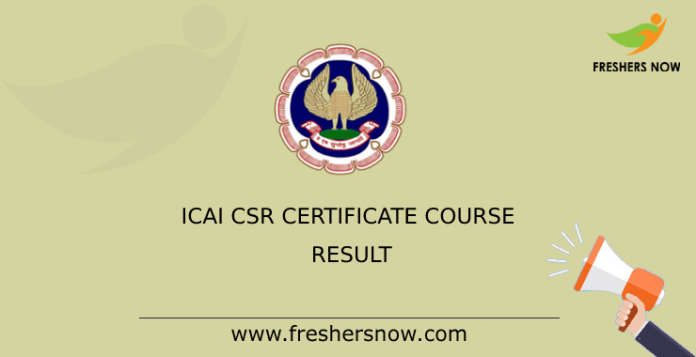 ICAI CSR Certificate Course Result
