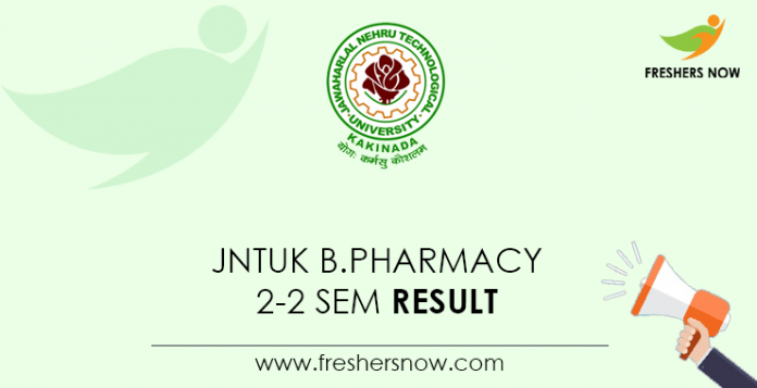 JNTUK B.Pharmacy 2-2 Sem Result