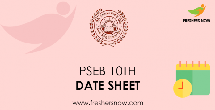 PSEB-10th-Date-Sheet