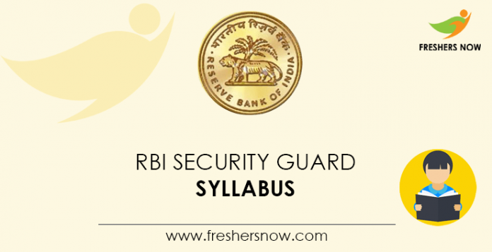 RBI Security Guard Syllabus