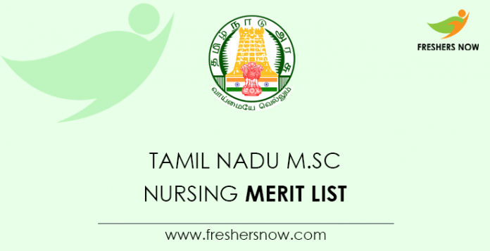 Tamil Nadu M.Sc Nursing Merit List