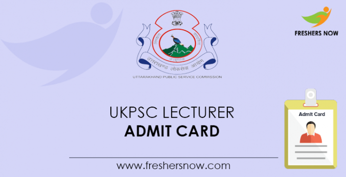 UKPSC Lecturer Admit Card