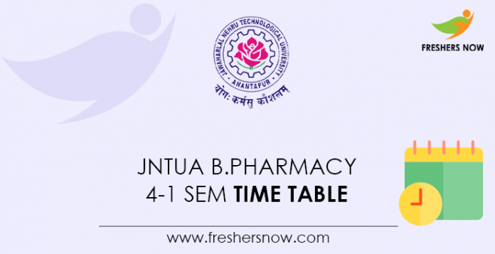 JNTUA-B.Pharmacy-4-1-Sem-Time-Table