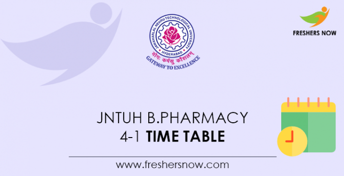 JNTUH-B.Pharmacy-4-1-Time-Table