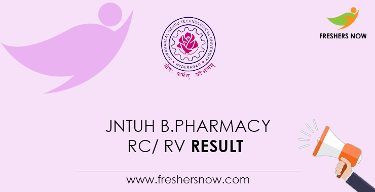 JNTUH B.Pharmacy 4 1 Sem RC RV Result 2023 Out for Supply