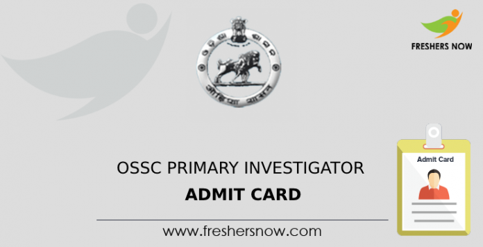 OSSC Primary Investigator Admit Card