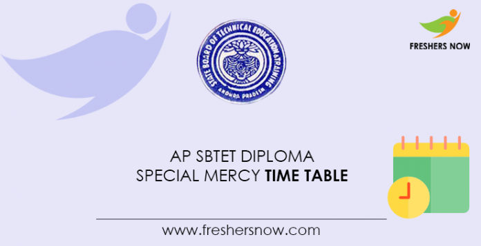 AP SBTET Diploma Special Mercy Time Table
