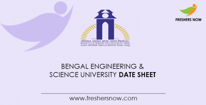 Bengal Engineering & Science University Date Sheet