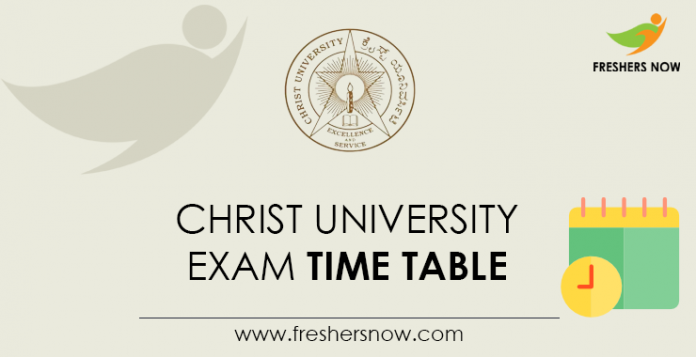 Christ University Exam Time Table