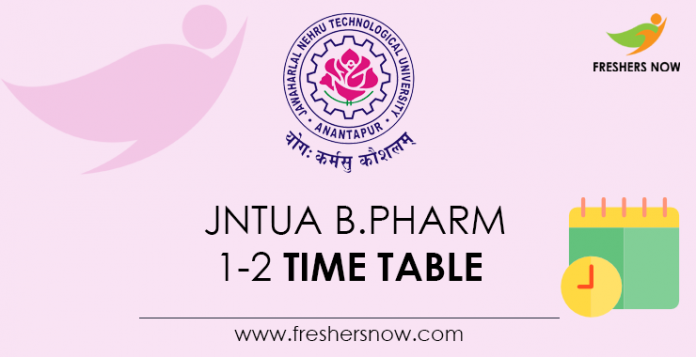 JNTUA-B.Pharm-1-2-Time-Table