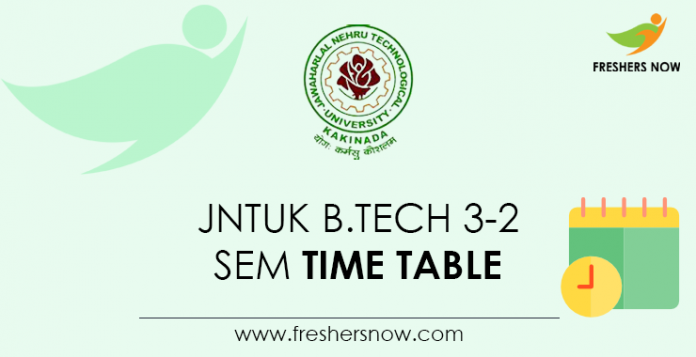 JNTUK B.Tech 3-2 Sem Time Table