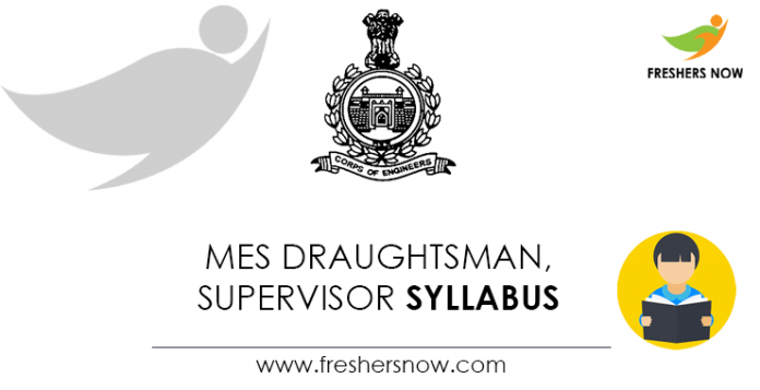 MES Draughtsman, Supervisor Syllabus