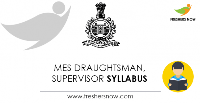 MES Draughtsman, Supervisor Syllabus 2021 & Exam Pattern PDF