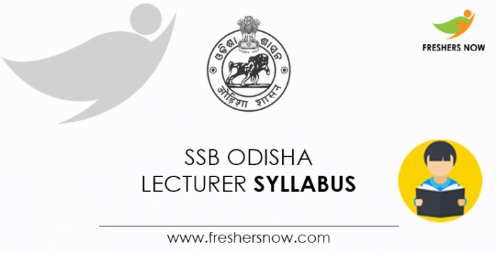SSB Odisha Lecturer Syllabus