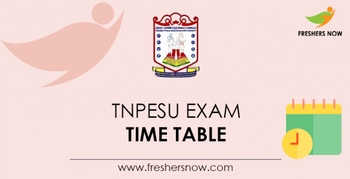 TNPESU Exam Time Table