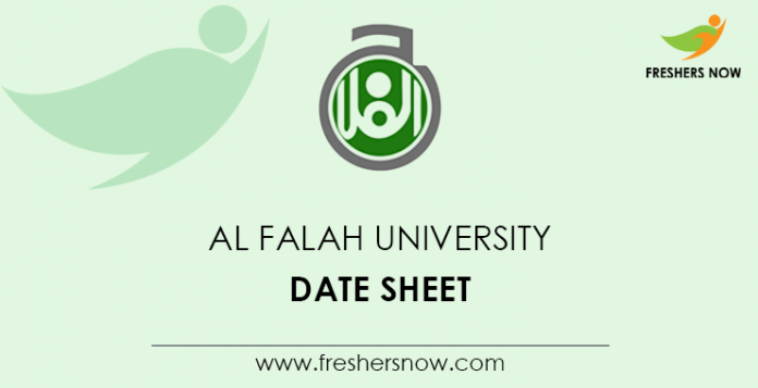 Al Falah University Date Sheet