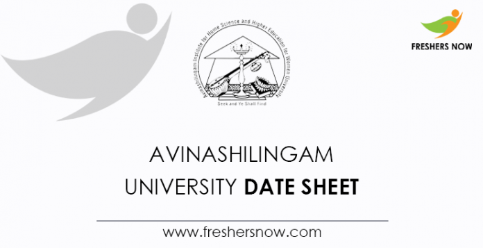Avinashilingam University Date Sheet