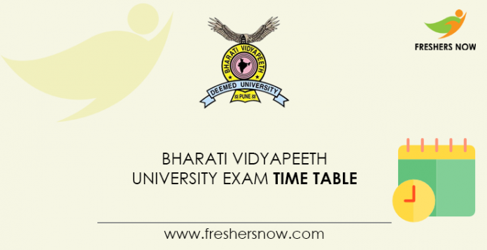 Bharati Vidyapeeth University Exam Time Table