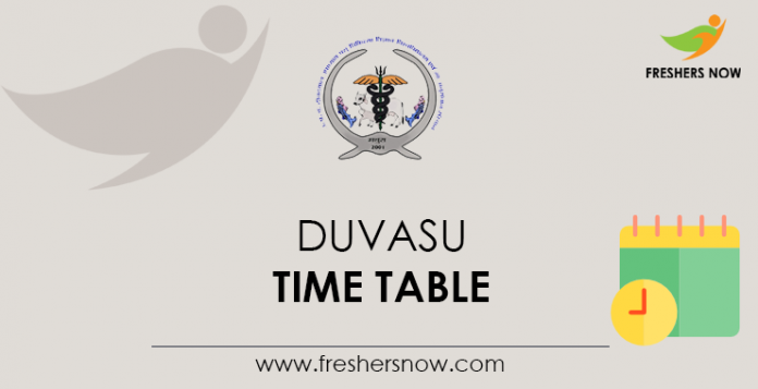 DUVASU Time Table