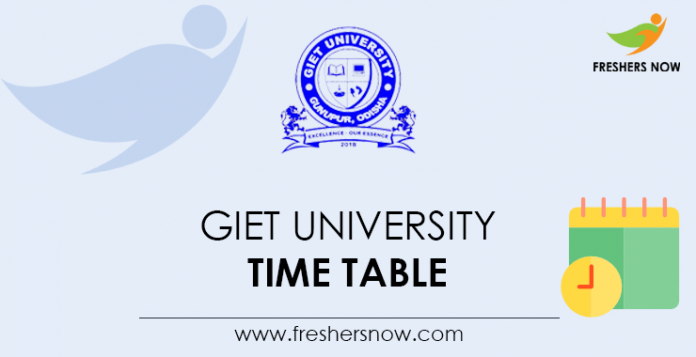 GIET University Time Table