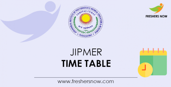 JIPMER Time Table