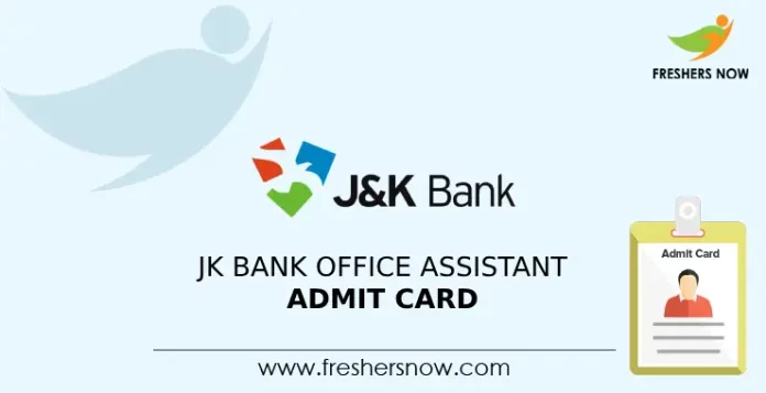 JK Bank Office Assistant Admit Card