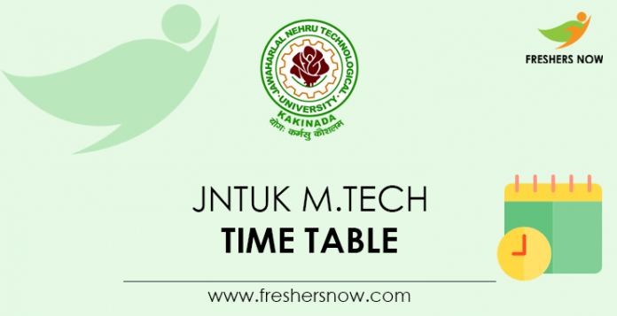 JNTUK M.Tech Time Table