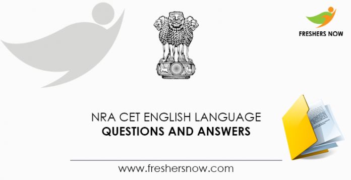 NRA CET 2021 English Language Questions and Answers