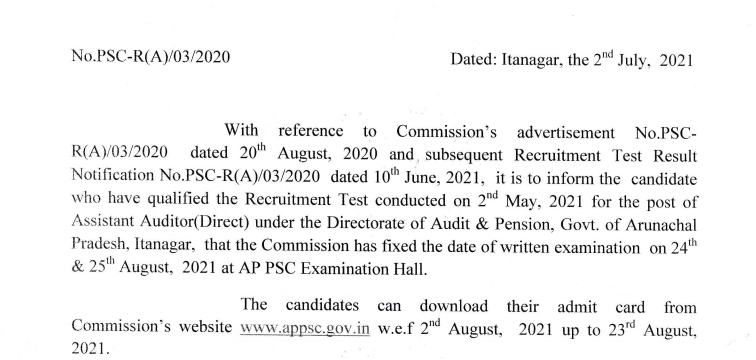 APPSC Exam Date