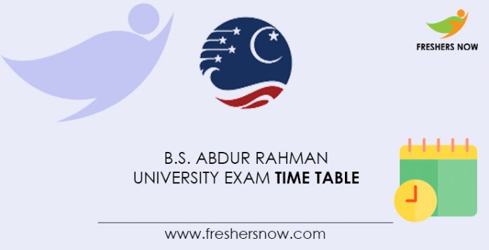 B.S.-Abdur-Rahman-University-Exam-Time-Table