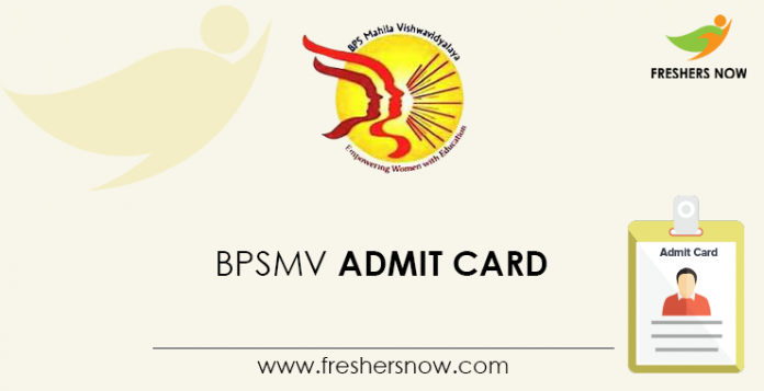 BPSMV Admit Card