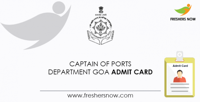 Captain of Ports Department Goa Admit Card