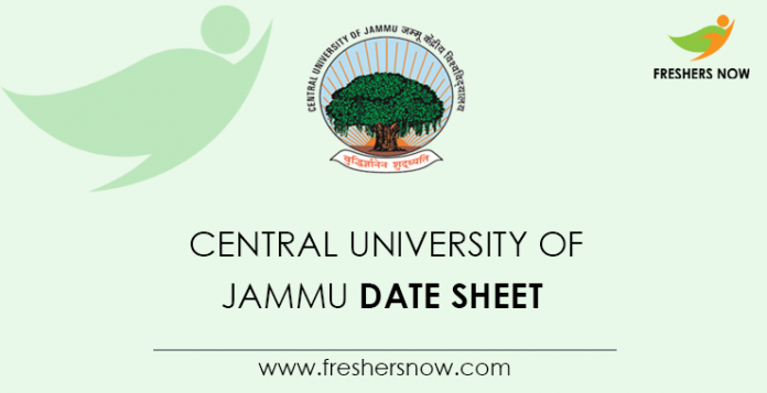 Central University of Jammu Date Sheet
