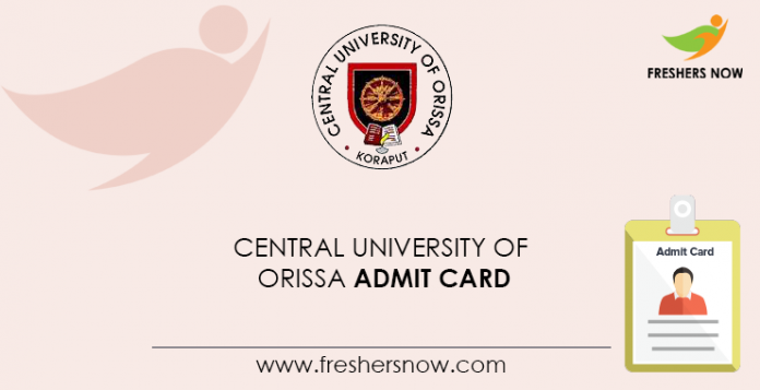 Central University of Orissa Admit Card