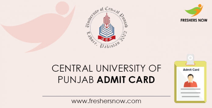 Central-University-of-Punjab Admit Card
