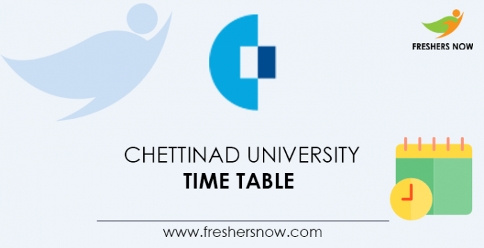 Chettinad University Time Table
