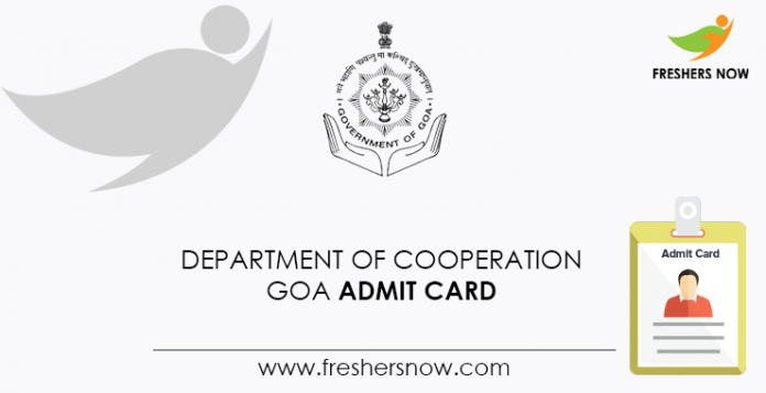 Department of Cooperation Goa Admit Card