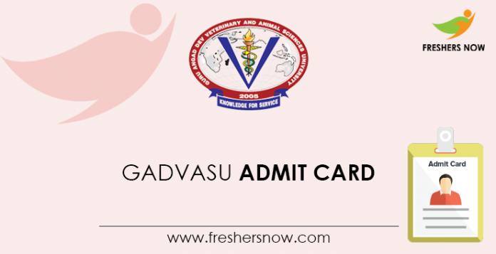 GADVASU Admit Card
