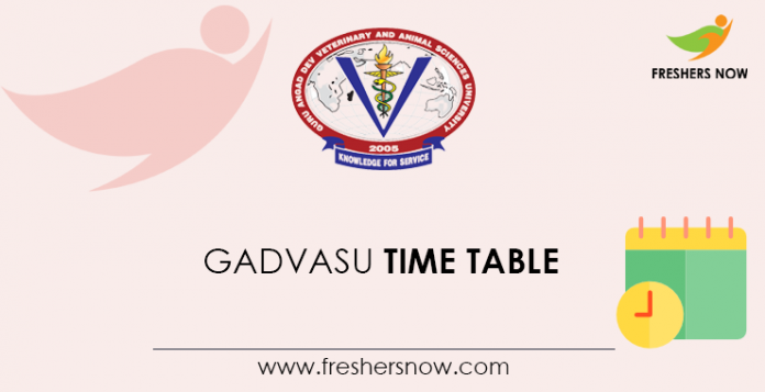 GADVASU Time Table
