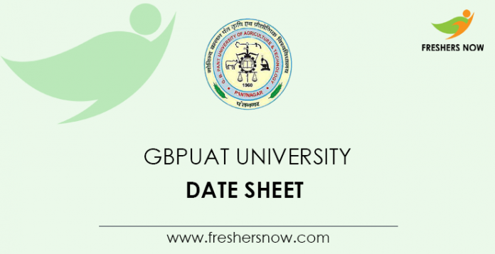 GBPUAT University Date Sheet
