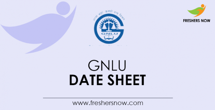 GNLU Date Sheet