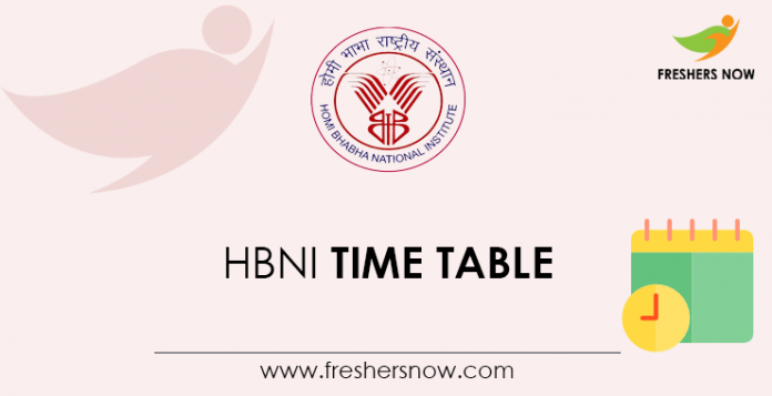 HBNI Time Table