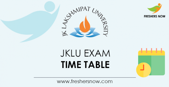 JKLU Exam Time Table