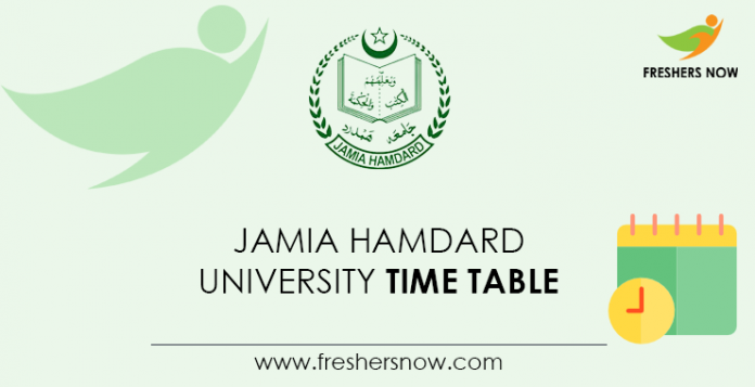 Jamia Hamdard University Time Table