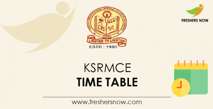 KSRMCE Time Table