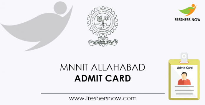 MNNIT Allahabad Admit Card